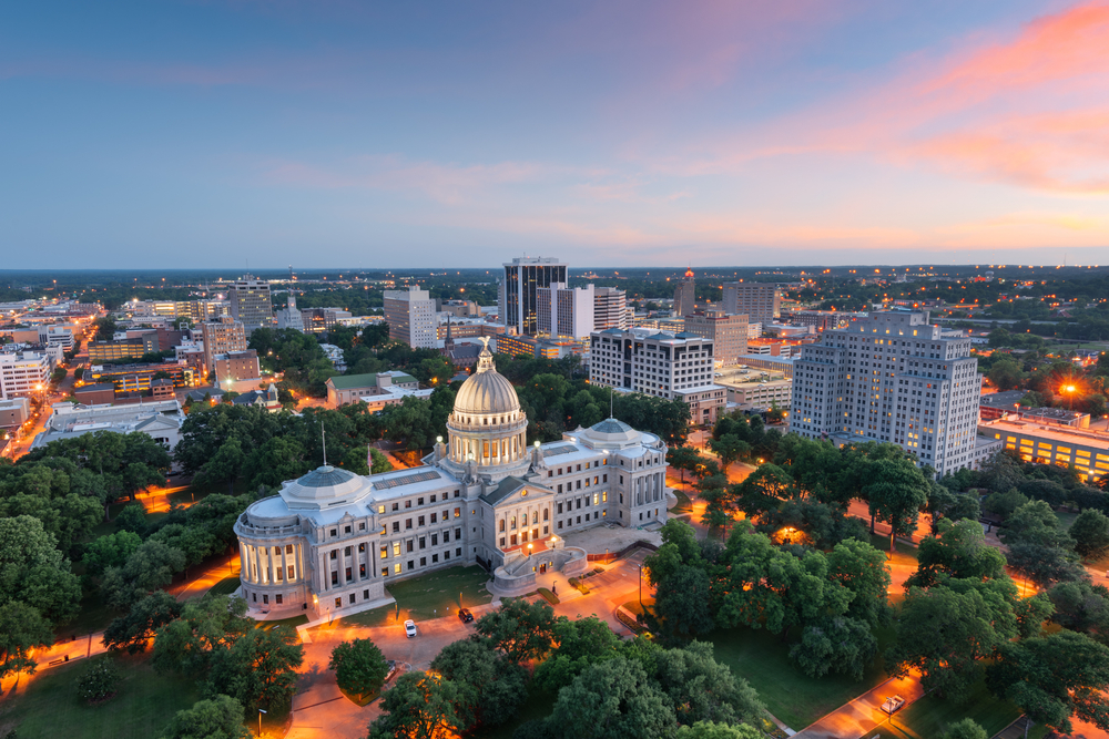 View of the Capitol building in Jackson