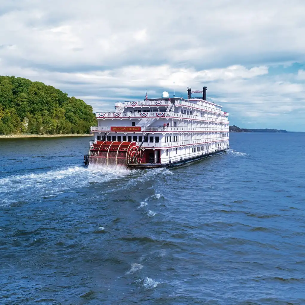 A paddle-wheeler on the Mississippi River